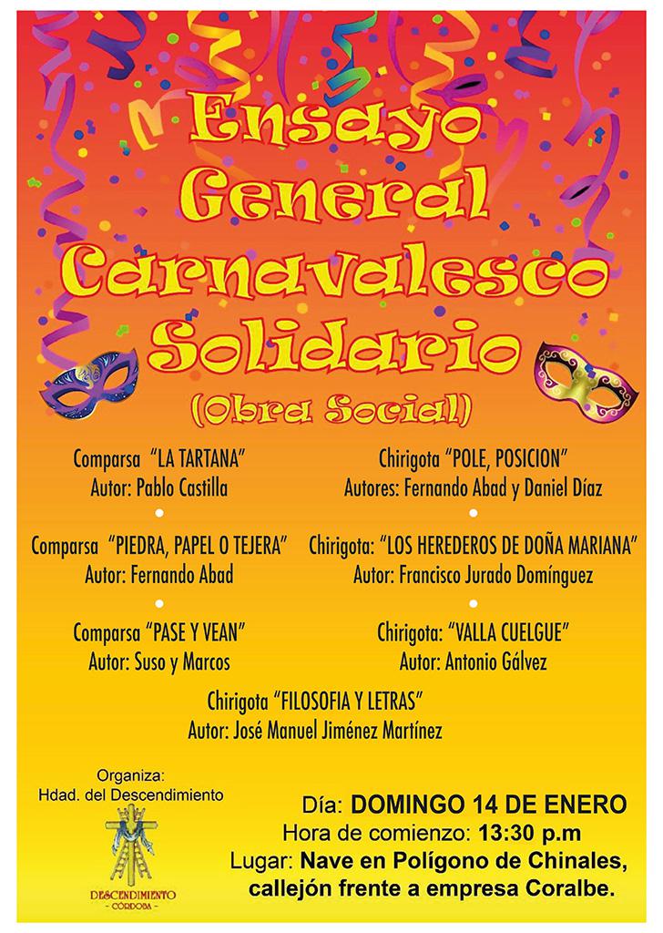 Ensayo General Carnavaleasco Solidario Descendimiento Cordoba